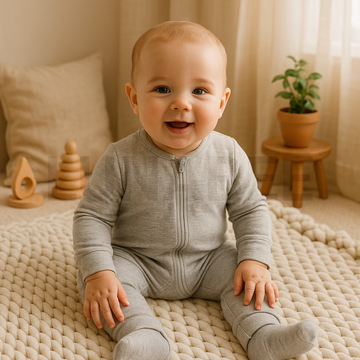 LIGHT GREY RIBBED ROMPER