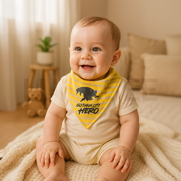 YELLOW BATMAN BANDANA BIBS