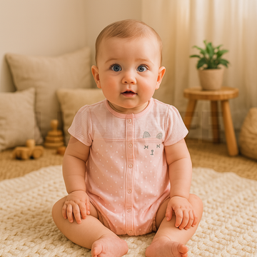 BABY PINK POLKA DOTTED JUMPSUIT