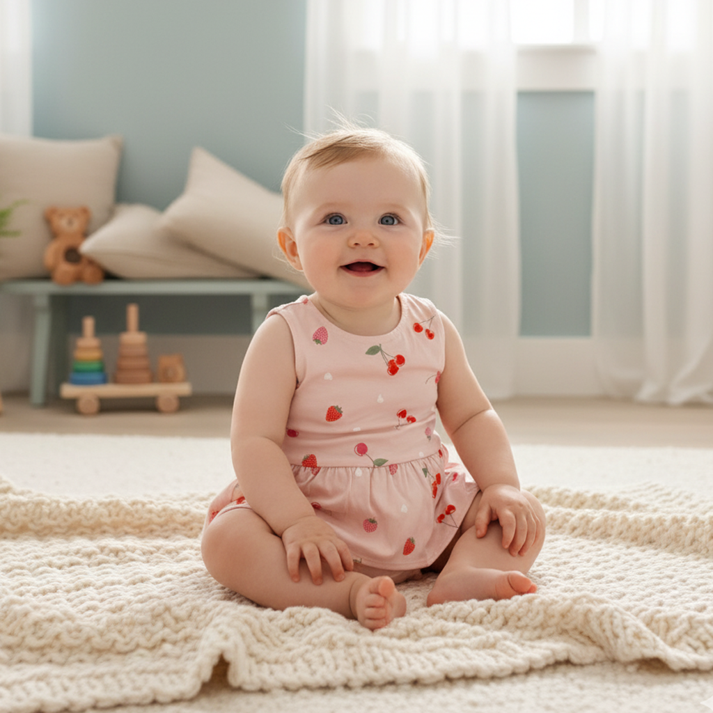 BABY PINK CHERRY SUNSUIT