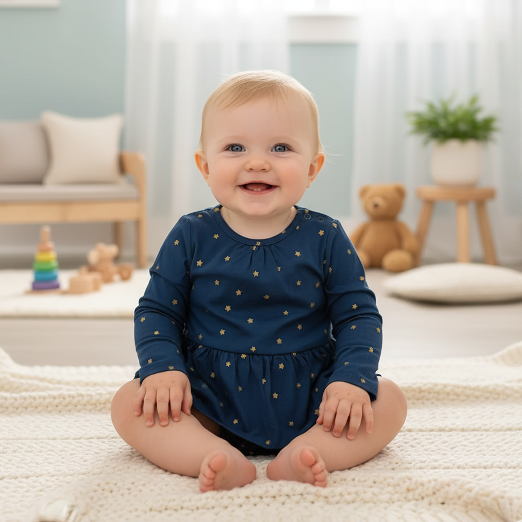 BLUE STAR GLITTER SUNSUIT