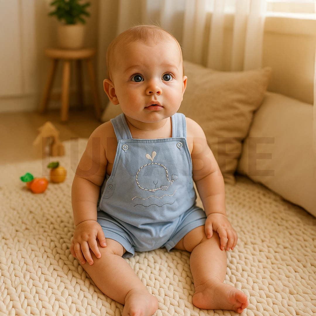 BLUE PRINTED DUNGAREE
