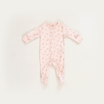 PINK ANIMAL PATTERNED SLEEEPSUIT