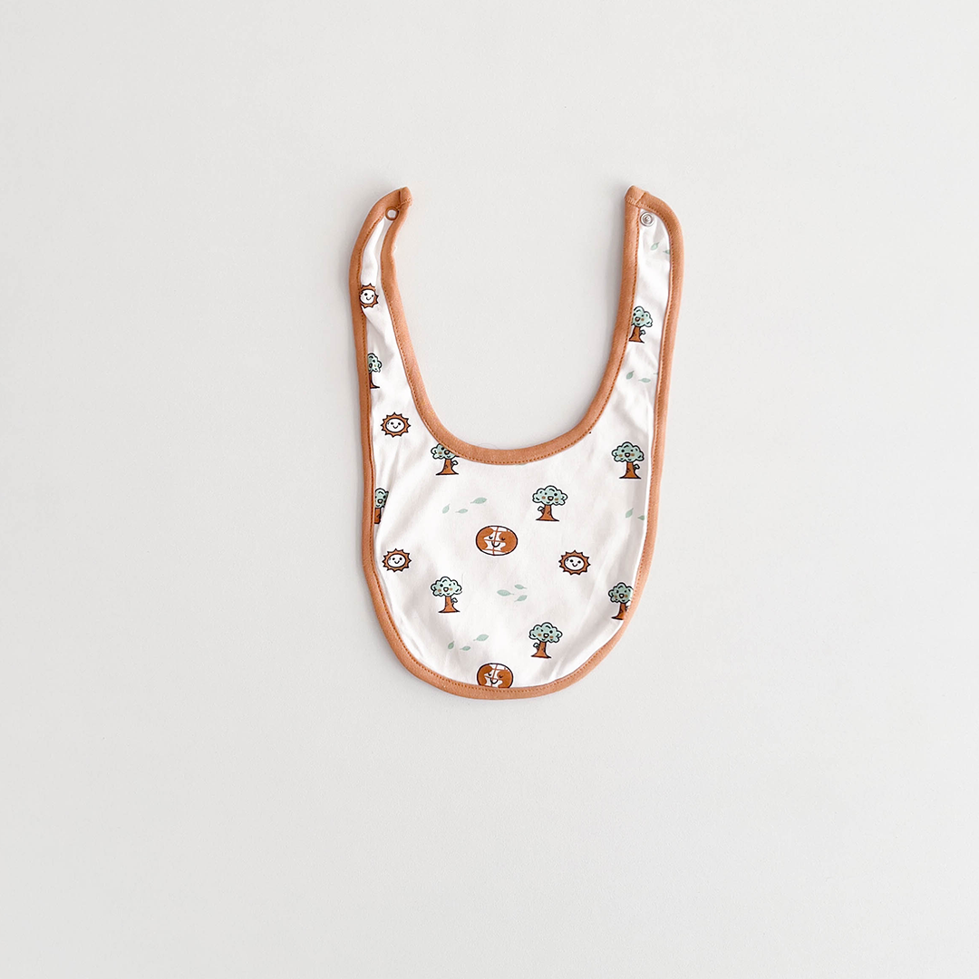 BROWN PRINTED ROUND BIB