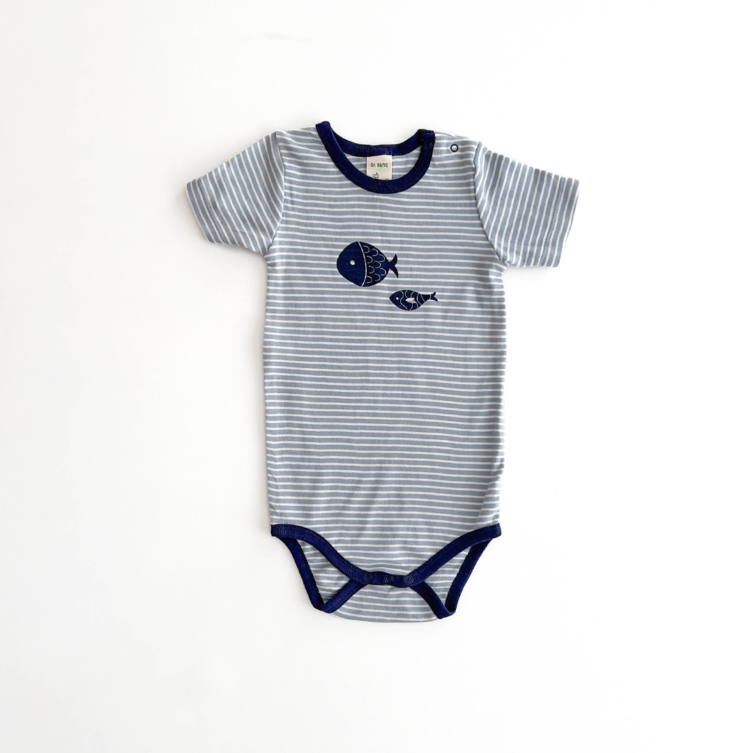 BLUE FISH PRINTED ONESIE