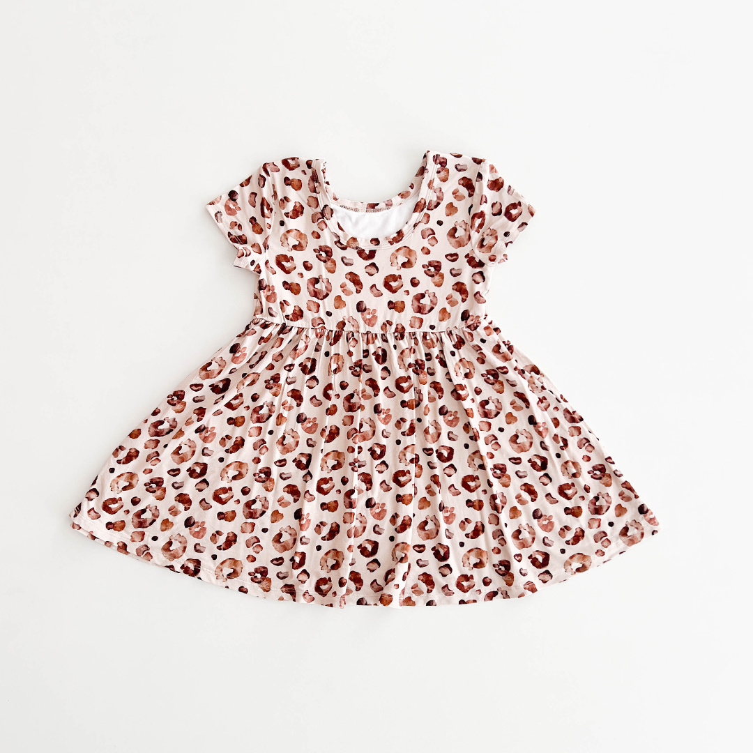 BROWN ANIMAL PATTERNED FROCK