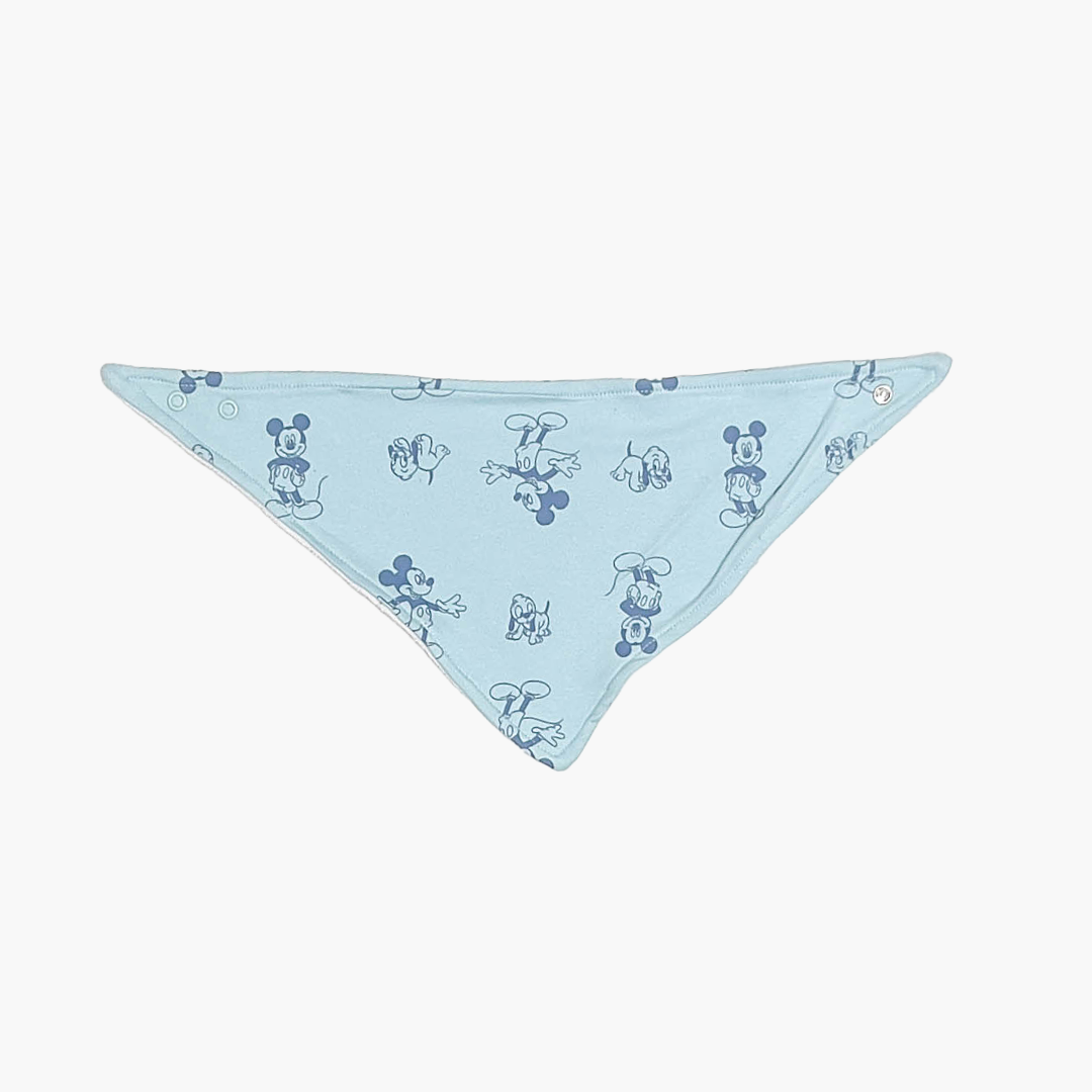 BLUE MICKEY PRINTED BANDANA BIBS