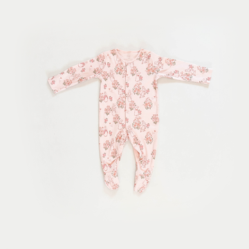 PINK FLORAL GIRLS SLEEPSUIT
