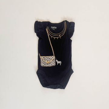 BLACK PRINTED ONESIE