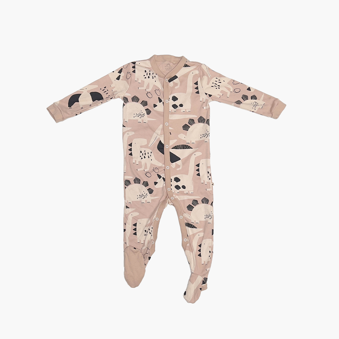 BROWN PRINTED SLEEPSUIT