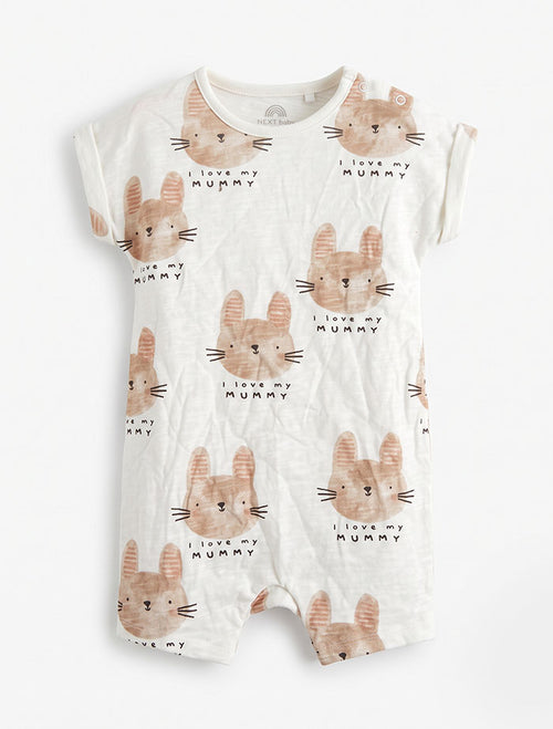 Brown kitty patterned jumpsuit