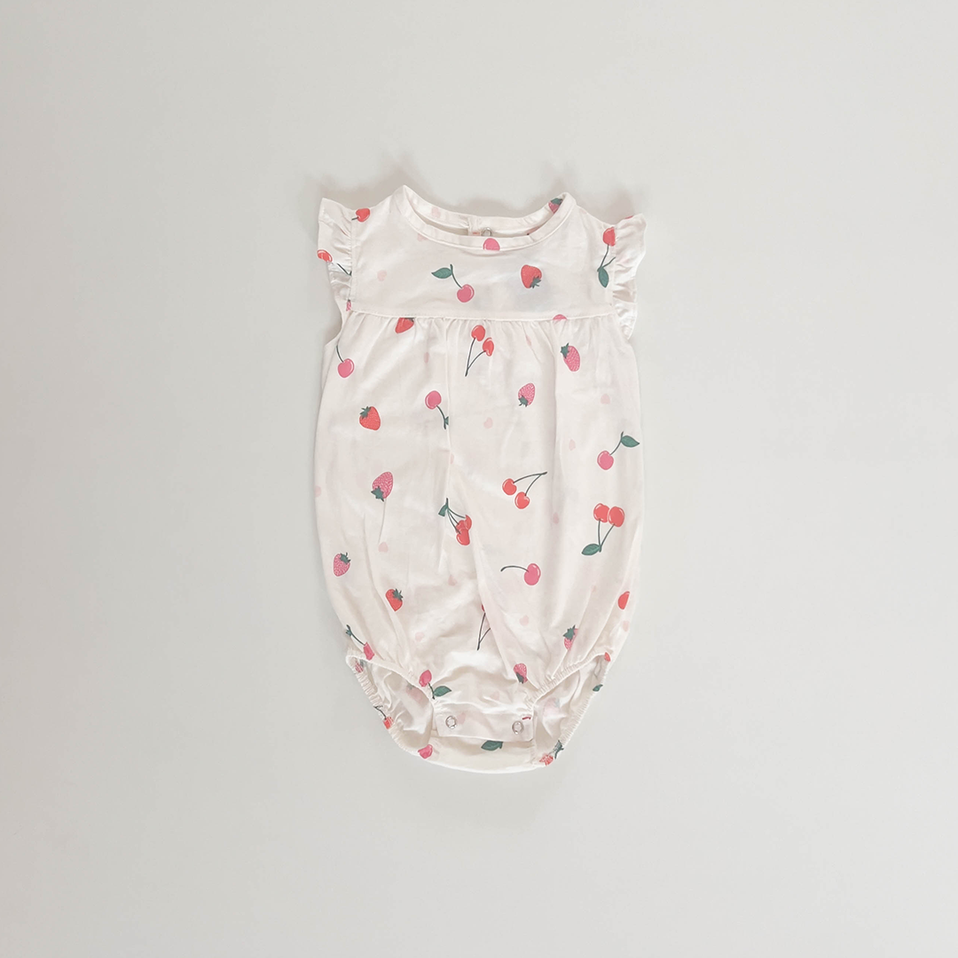 CHERRY PATTERNED ONESIE