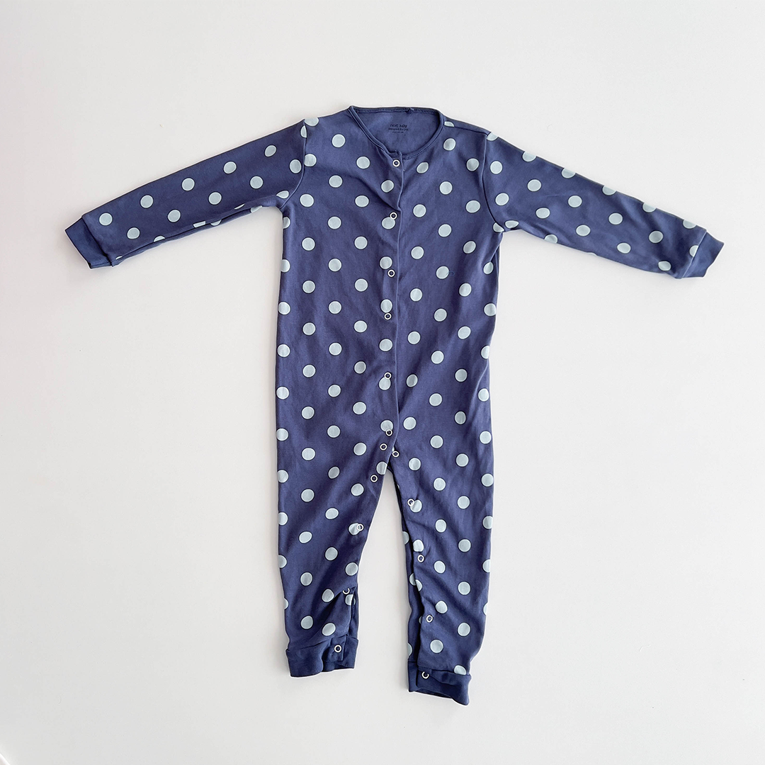 BLUE POLKA DOTTED ROMPER