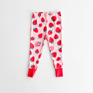 RED STRAWBERRY PRINTED PANTS