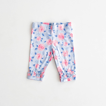 BLUE FLORAL COTTON PANTS