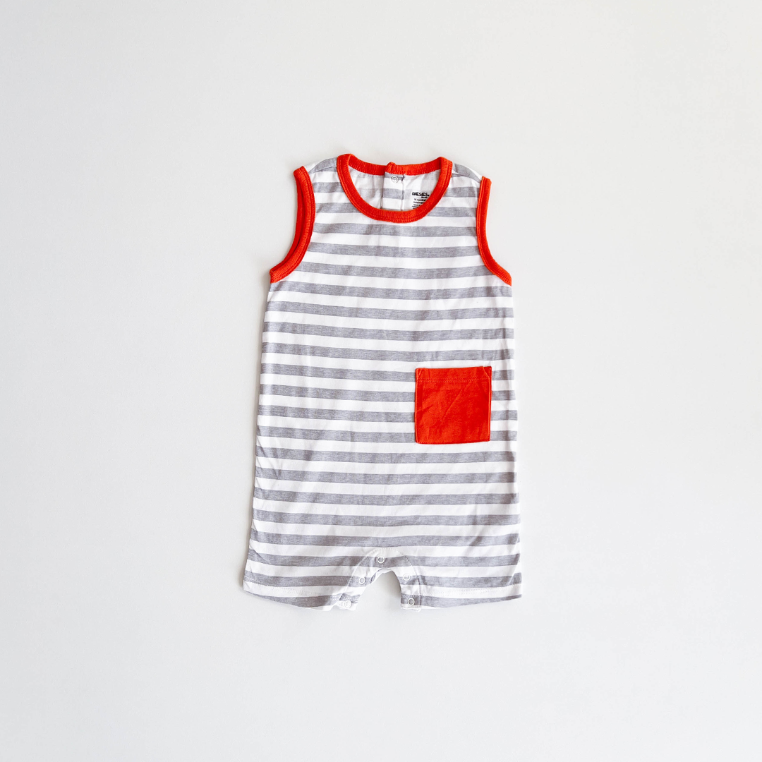 BOYS STRIPED SLEEVELESS JUMPSUIT