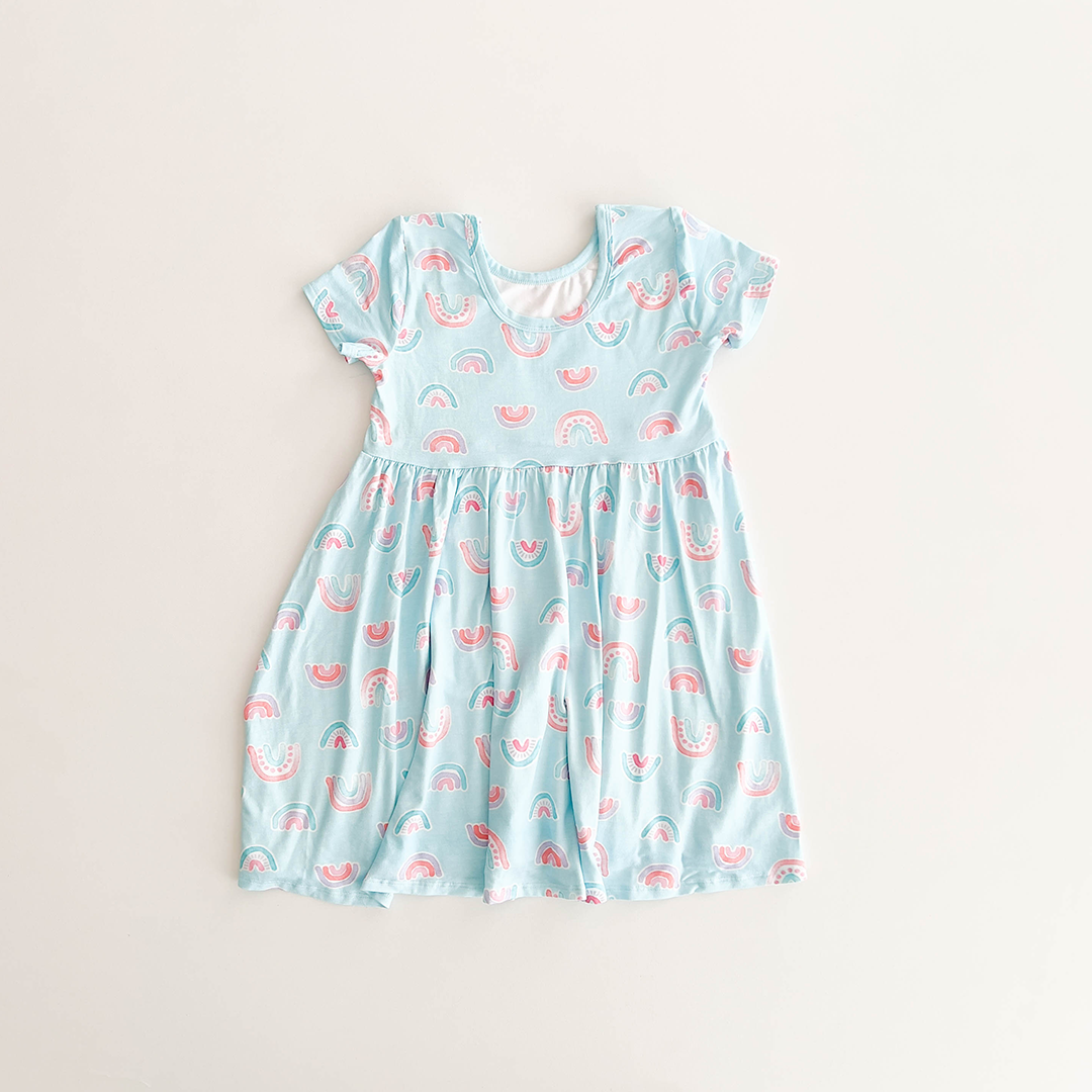 BLUE RAINBOW PRINTED FROCK