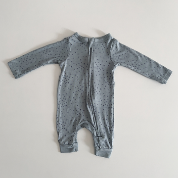 Blue grey star printed romper