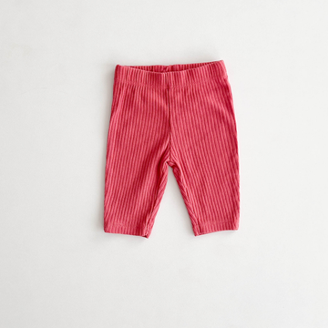 CORAL RIBBED COTTON PANTS