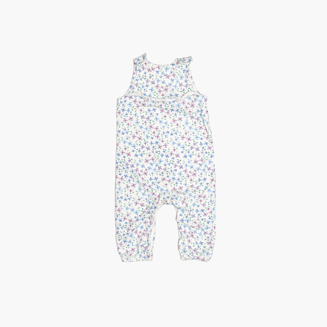 BLUE FLORAL PRINTED ROMPER