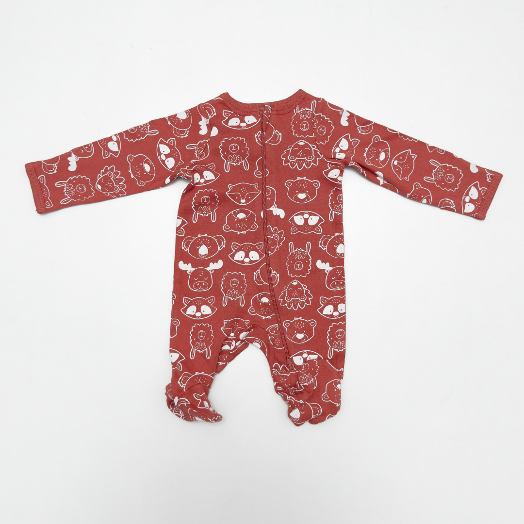 BRICK BROWN PRINTED SLEEPSUIT