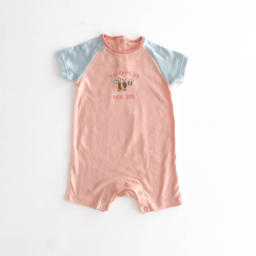 PEACH BEE PRINT JUMPSUIT