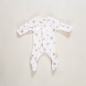 WHITE PHOO KNITTED SLEEPSUIT