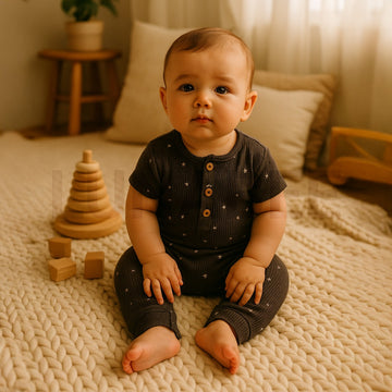 GREY KNITTED ROMPER