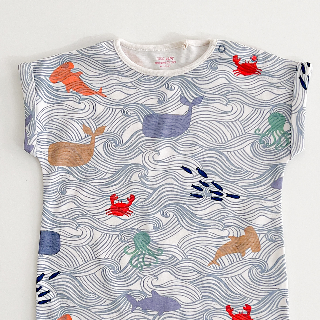 BLUE OCEAN PATTERNED JUMPSUIT