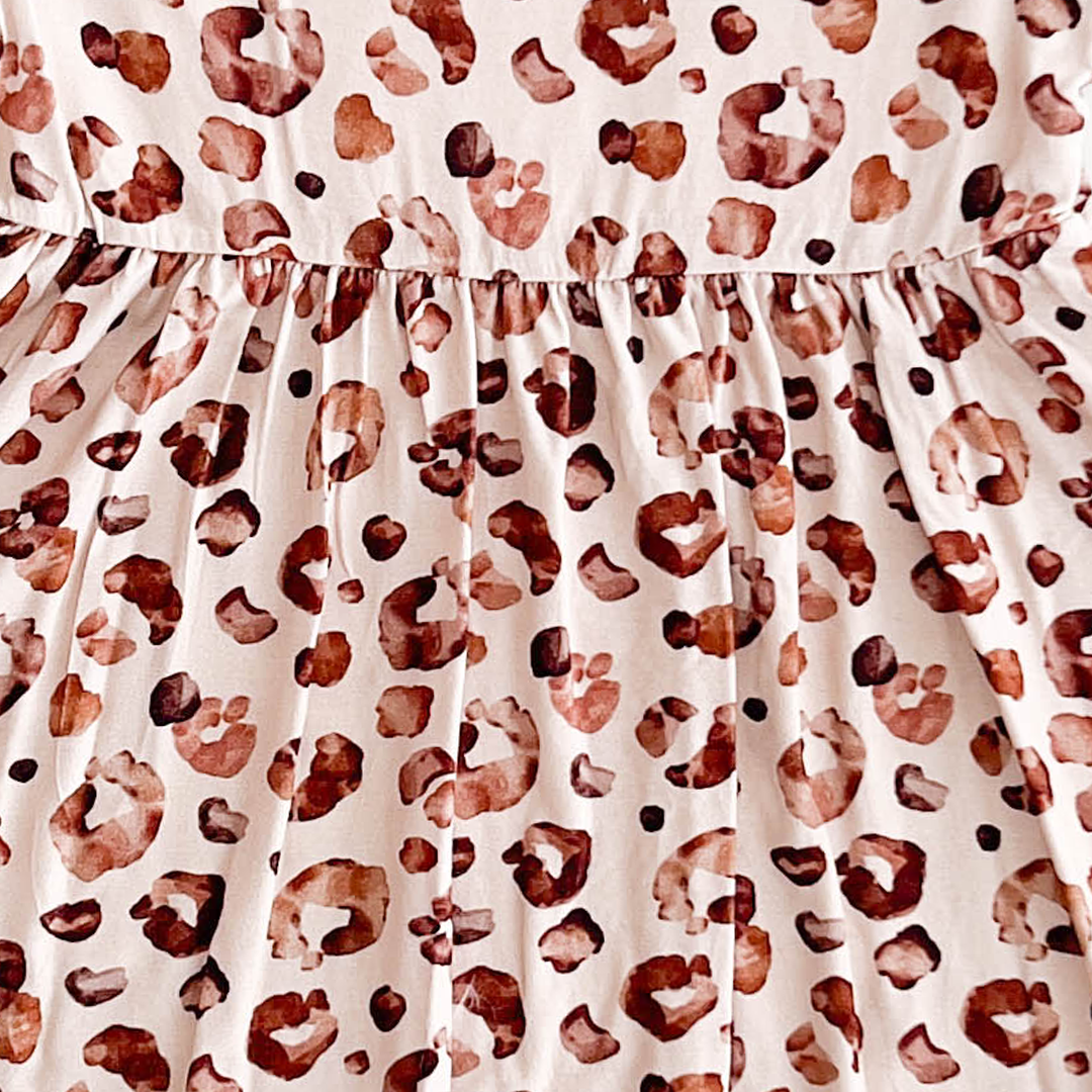 BROWN ANIMAL PATTERNED FROCK