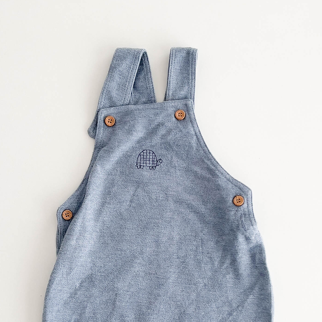 BLUE DUNGAREE SHORTS