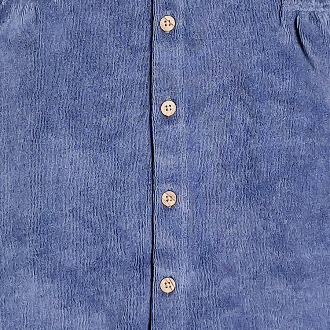 CHARCOAL BLUE VELVET JUMPSUIT