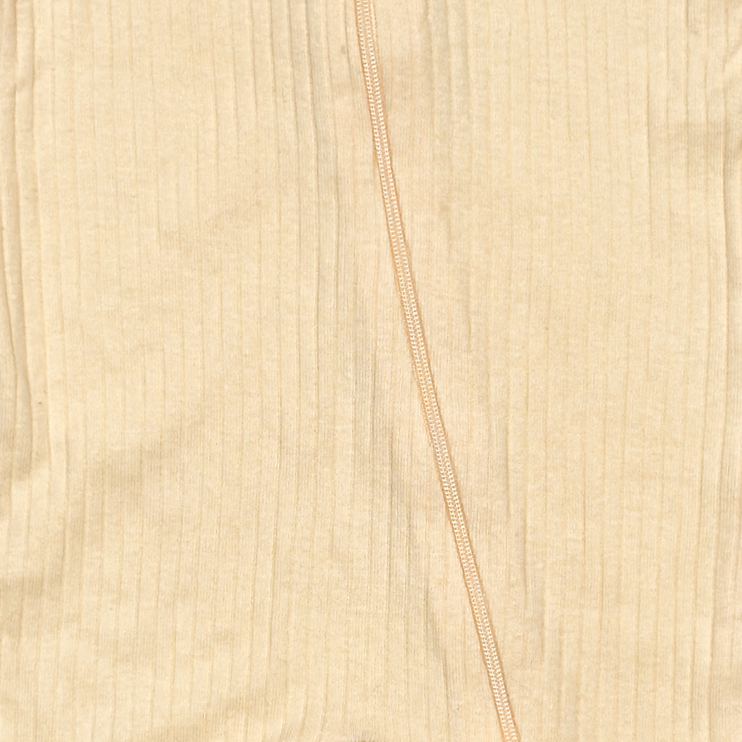 BUTTER YELLOW RIBBED ZIPPER SLEEPSUIT