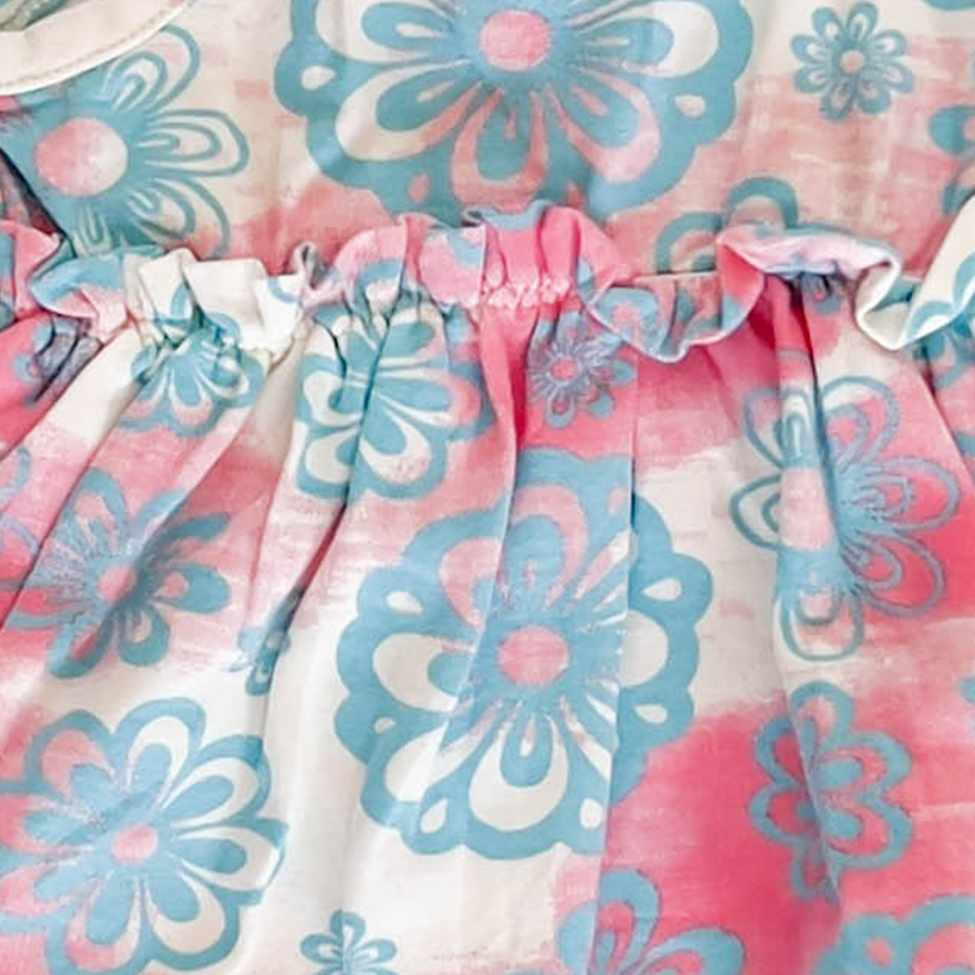 BLUE FLORAL SUNSUIT