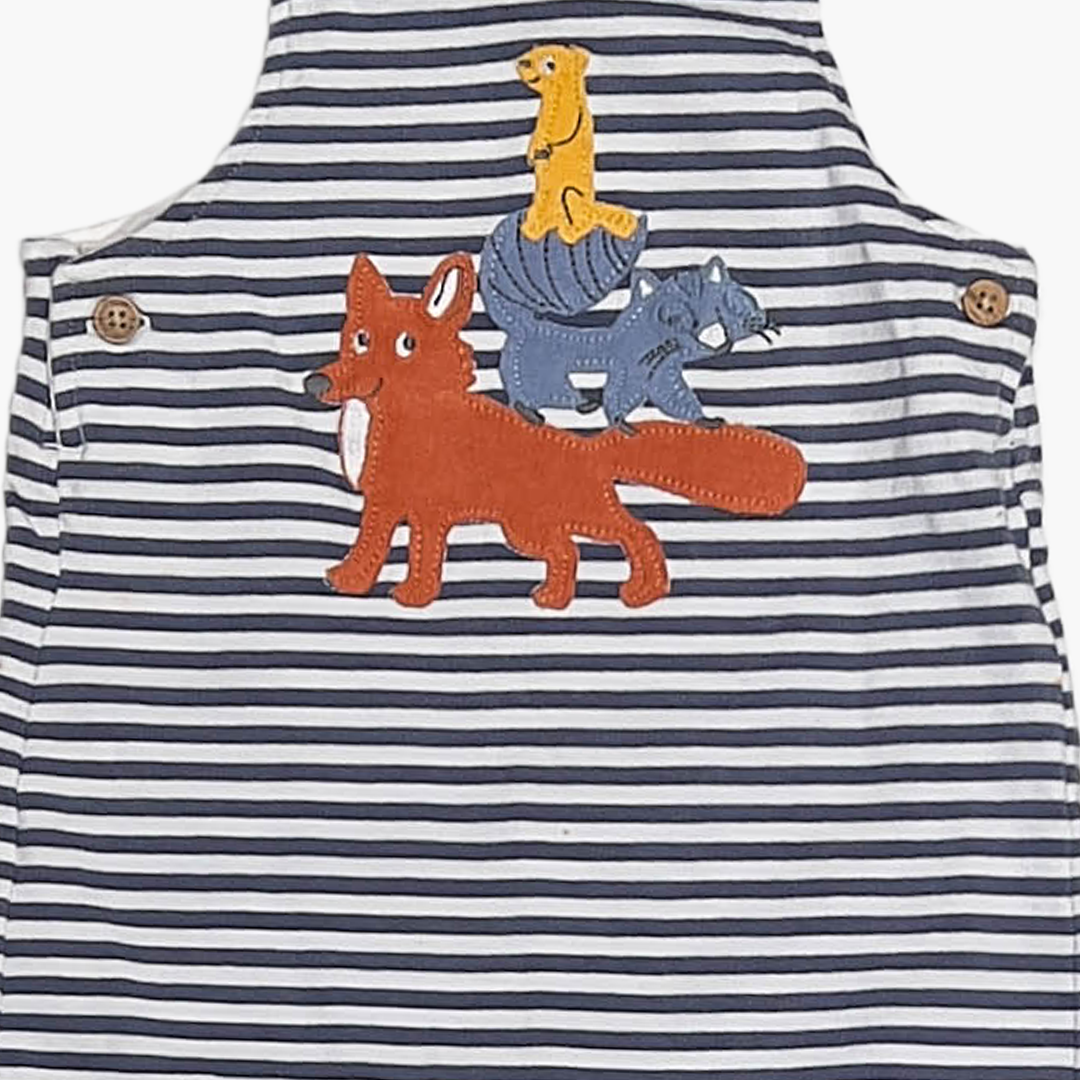 BLUE AND WHITE STRIPED DUNGAREE