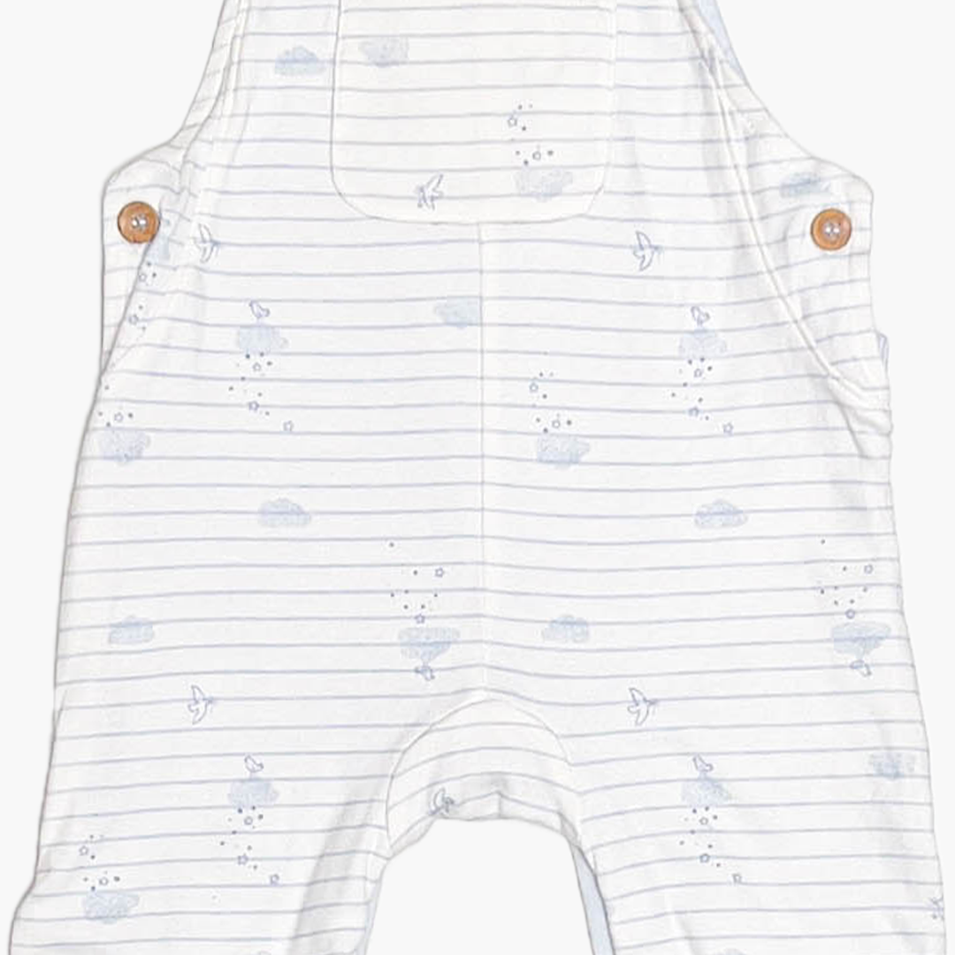 BLUE AND WHITE STRIPED DUNGAREE