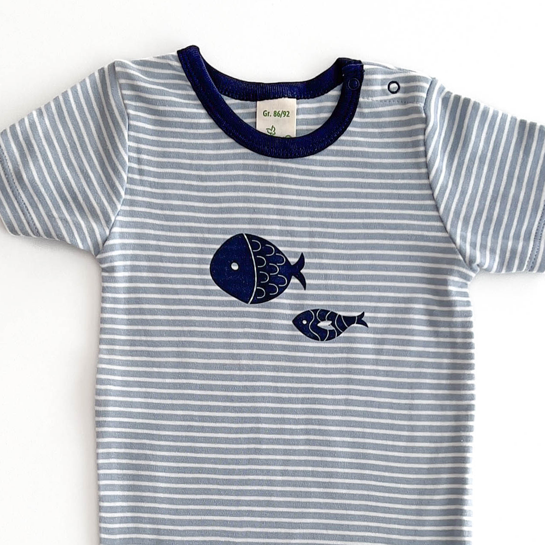 BLUE FISH PRINTED ONESIE