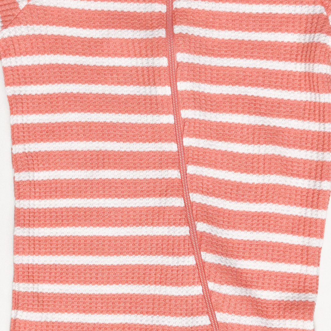 BURNT ORANGE STRIPED SLEEPSUIT