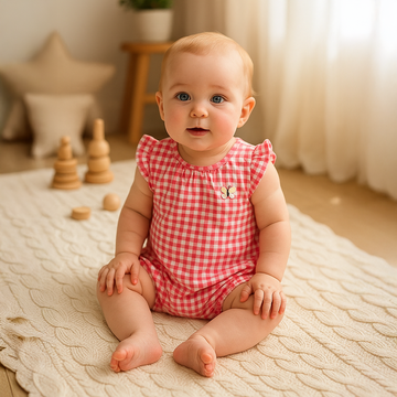 PINK CHECK JUMPSUIT