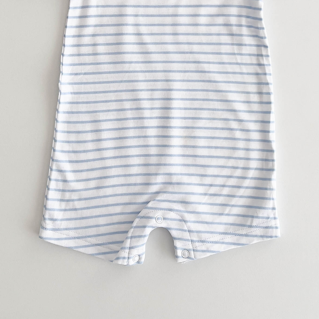 BLUE AND WHITE BOYS STRIPED JUMPSUIT