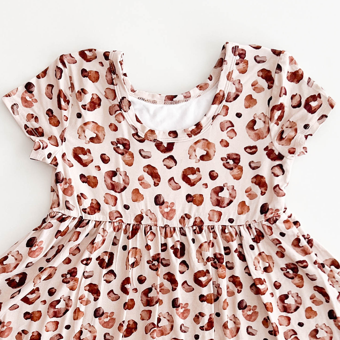 BROWN ANIMAL PATTERNED FROCK