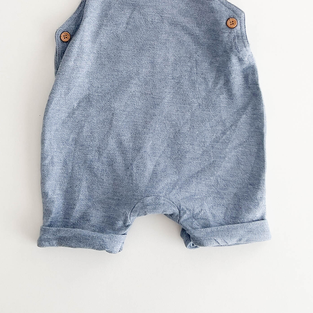 BLUE DUNGAREE SHORTS