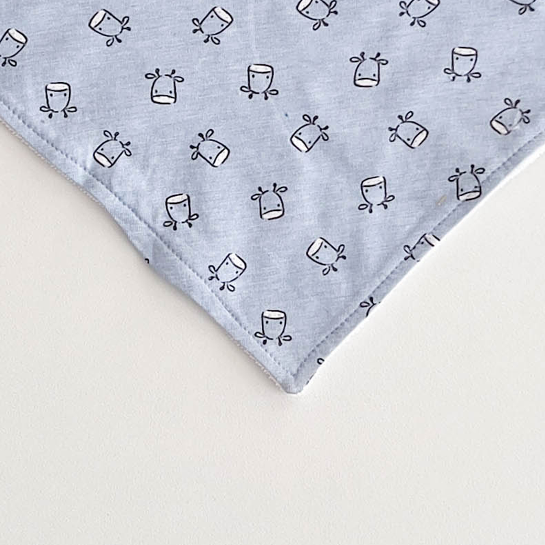 BULE COW PRINTEDBANDANA BIBS
