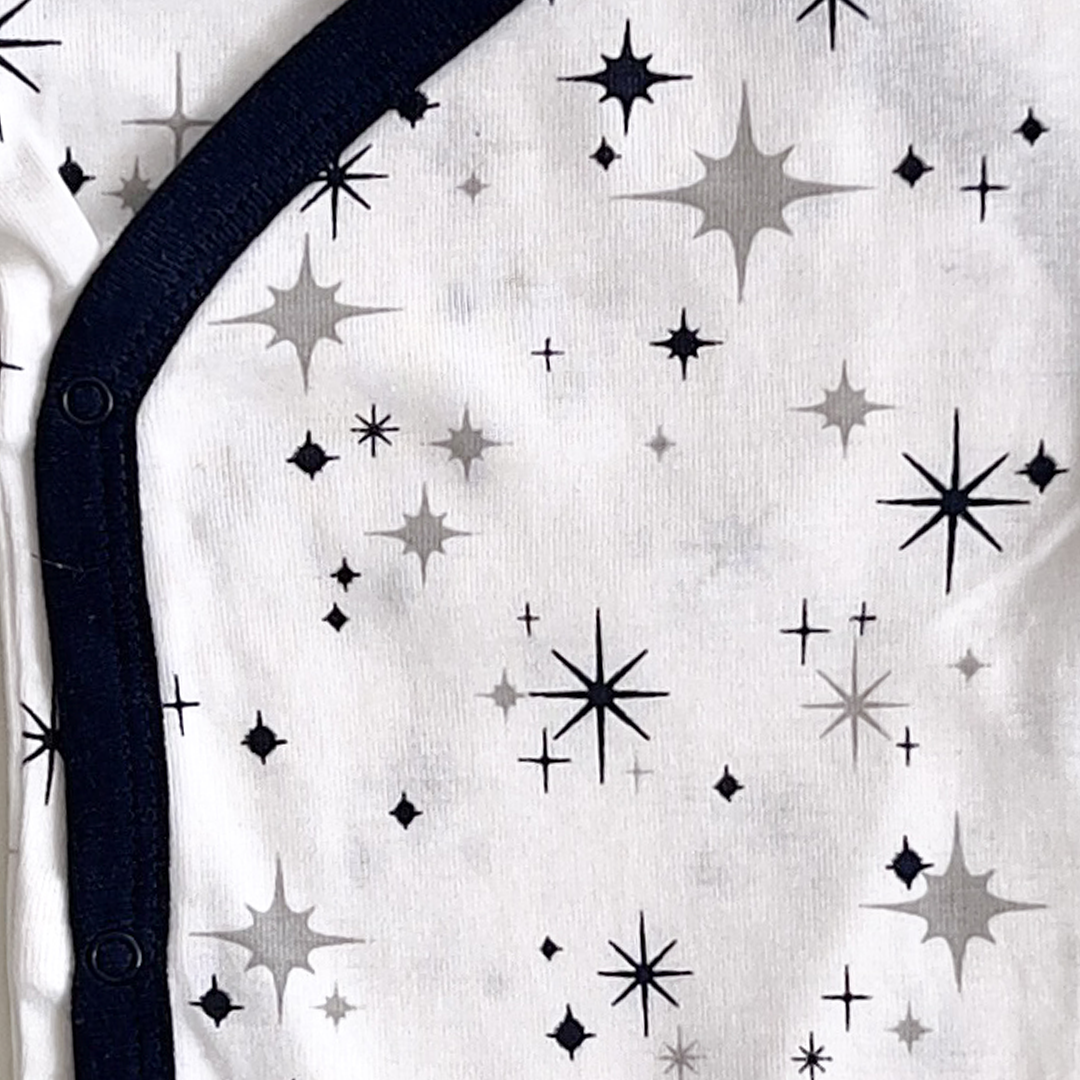 BLUE AND GREY STAR PRINTED ONESIE