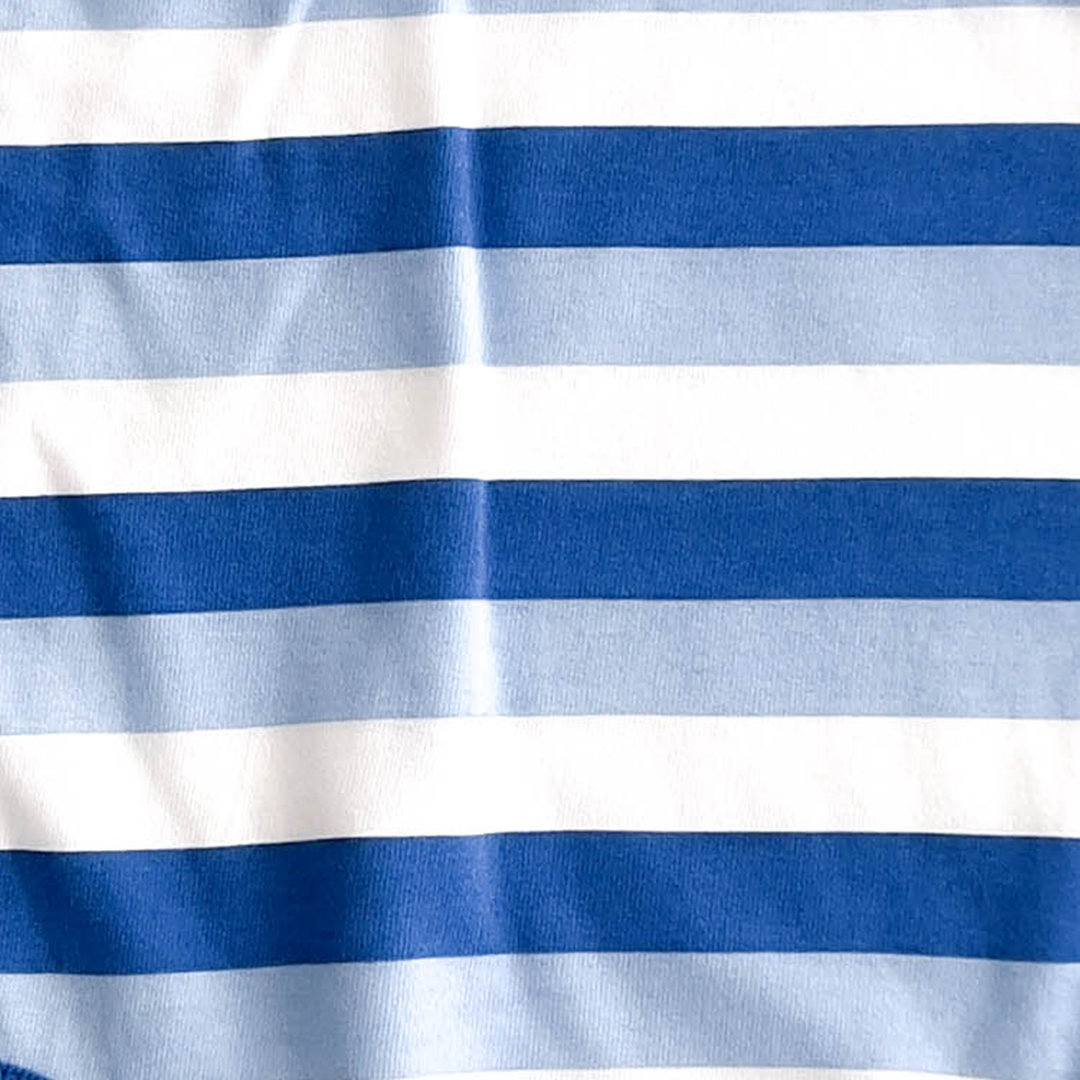 BLUE AND WHITE LINED SLEEVELESS ONESIE