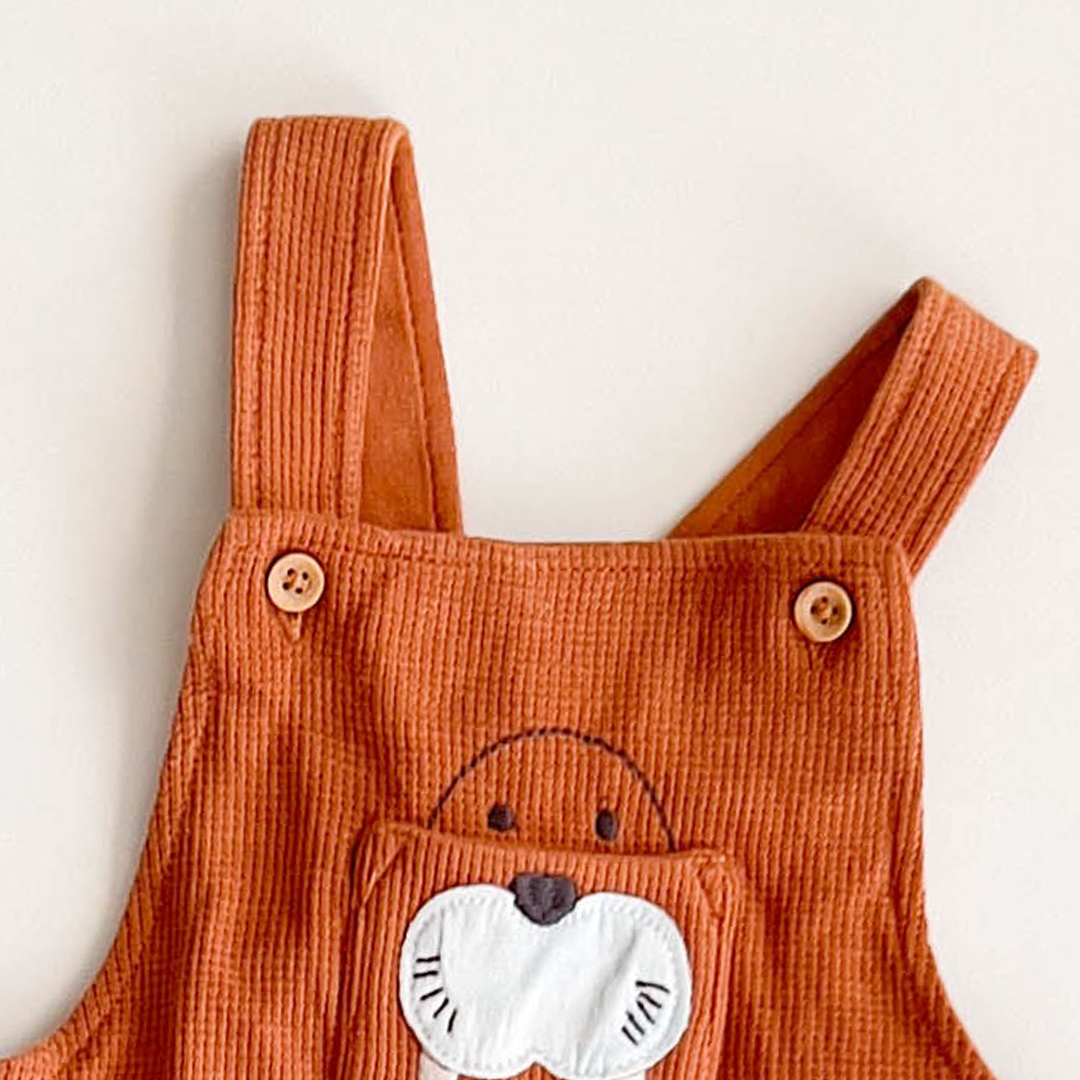 BROWN KNITTED DUNGAREE