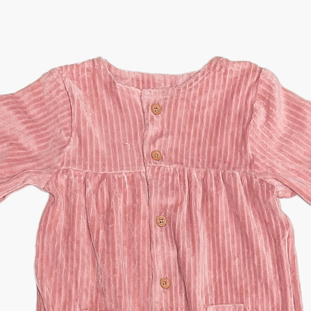 BLUSH PINK VELVET ROMPER