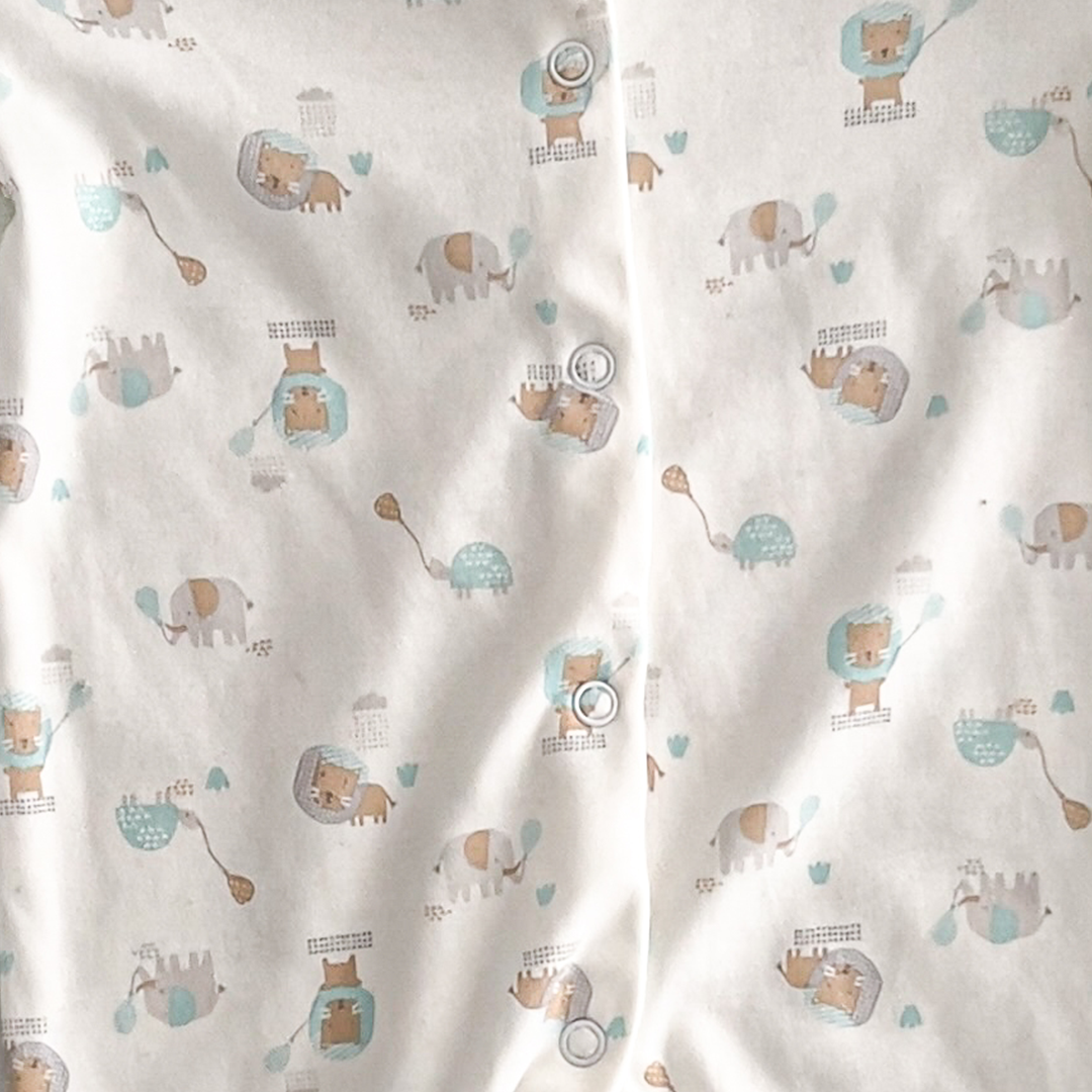 Blue animal patterned sleepsuit