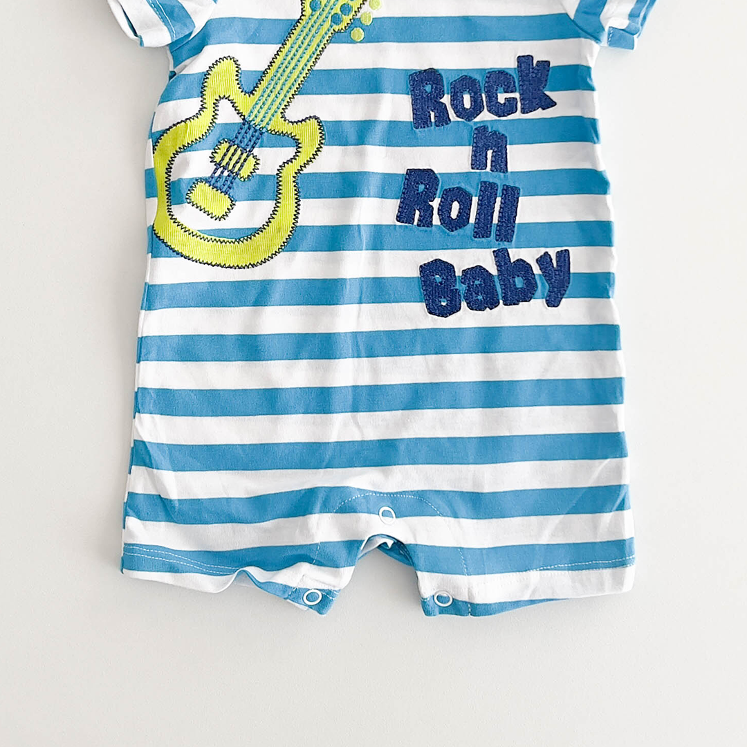 BLUE AND WHITE STRIPED JUMPSUIT