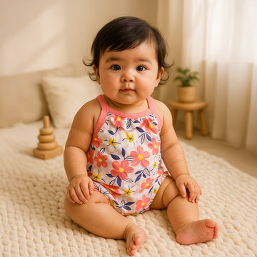 PINK FLORAL GIRLS JUMPSUIT